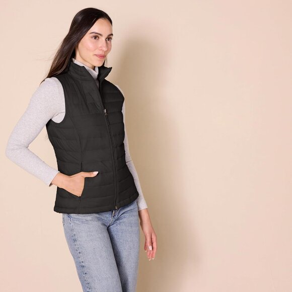 Womens Lightweight Water-Resistant Packable Puffer Vest - Picture 2 of 8